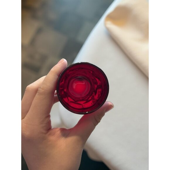 Set of 3 Viking Georgian Ruby Old Fashioned Whiskey Tumblers – 2.75" Vintage Red - Picture 3 of 4